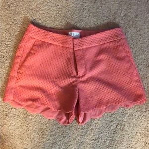 High waisted coral shorts